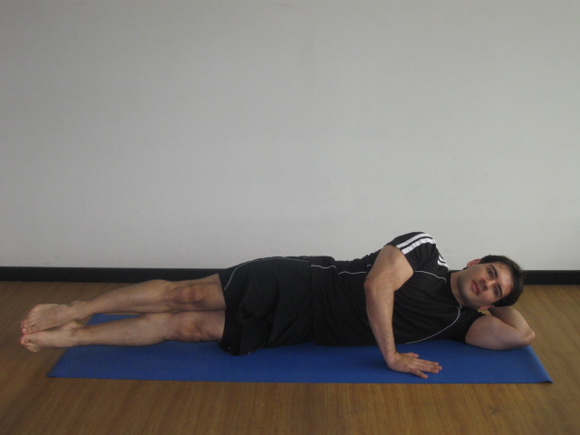 Side Double leg lifts (Elevar de lado las dos piernas juntas)