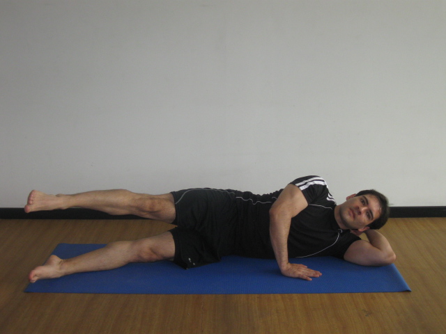 Side lying leg lifts (Up and Down) Elevacin lateral de piernas